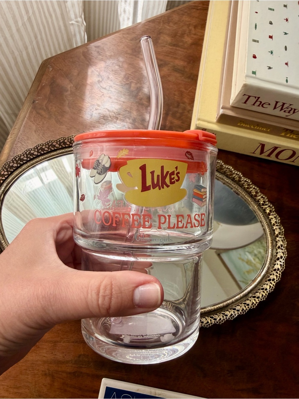 Gilmore Girls Glass Travel Tumbler with Straw